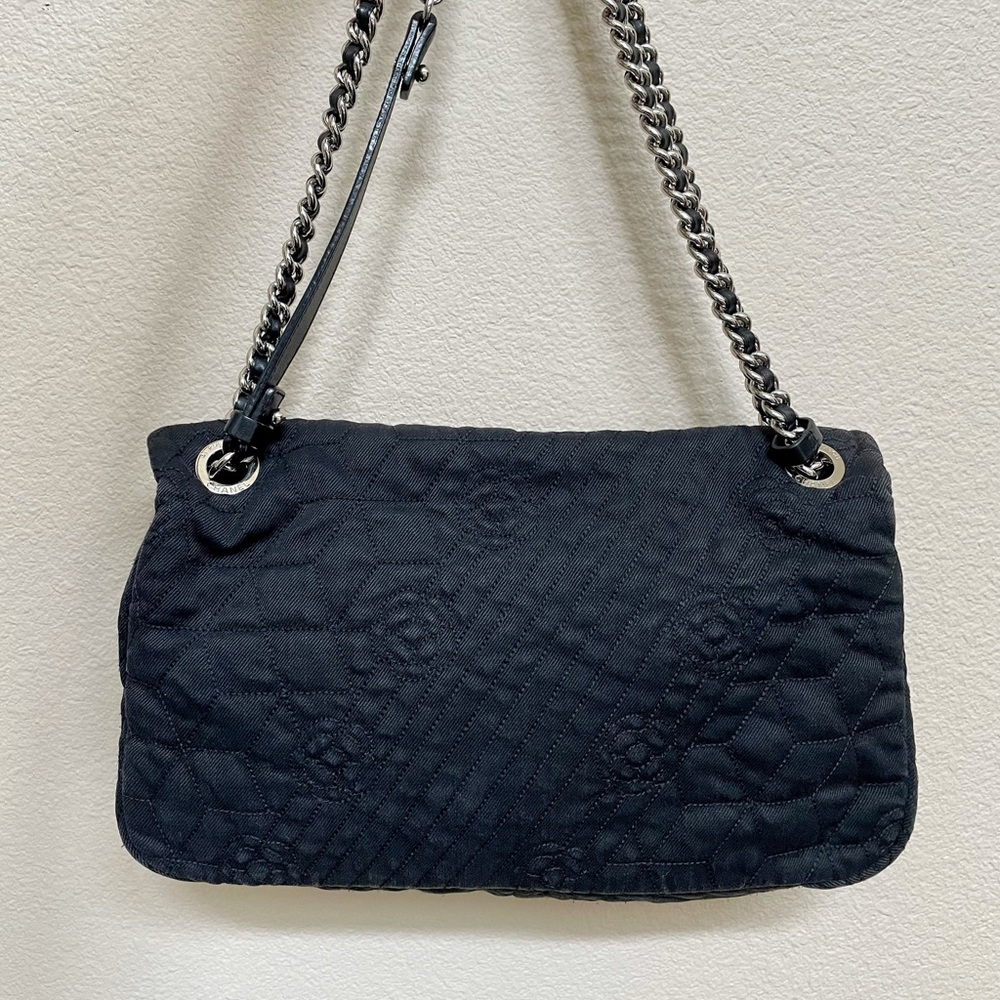 SOLD Chanel Camelia Denim Black Bag - Picture 5 of 17